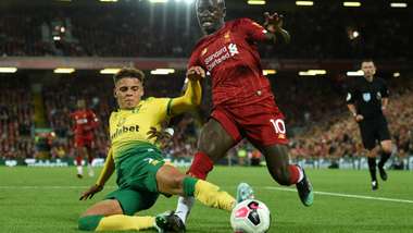 Max Aarons Norwich City Sadio Mane Liverpool 2019