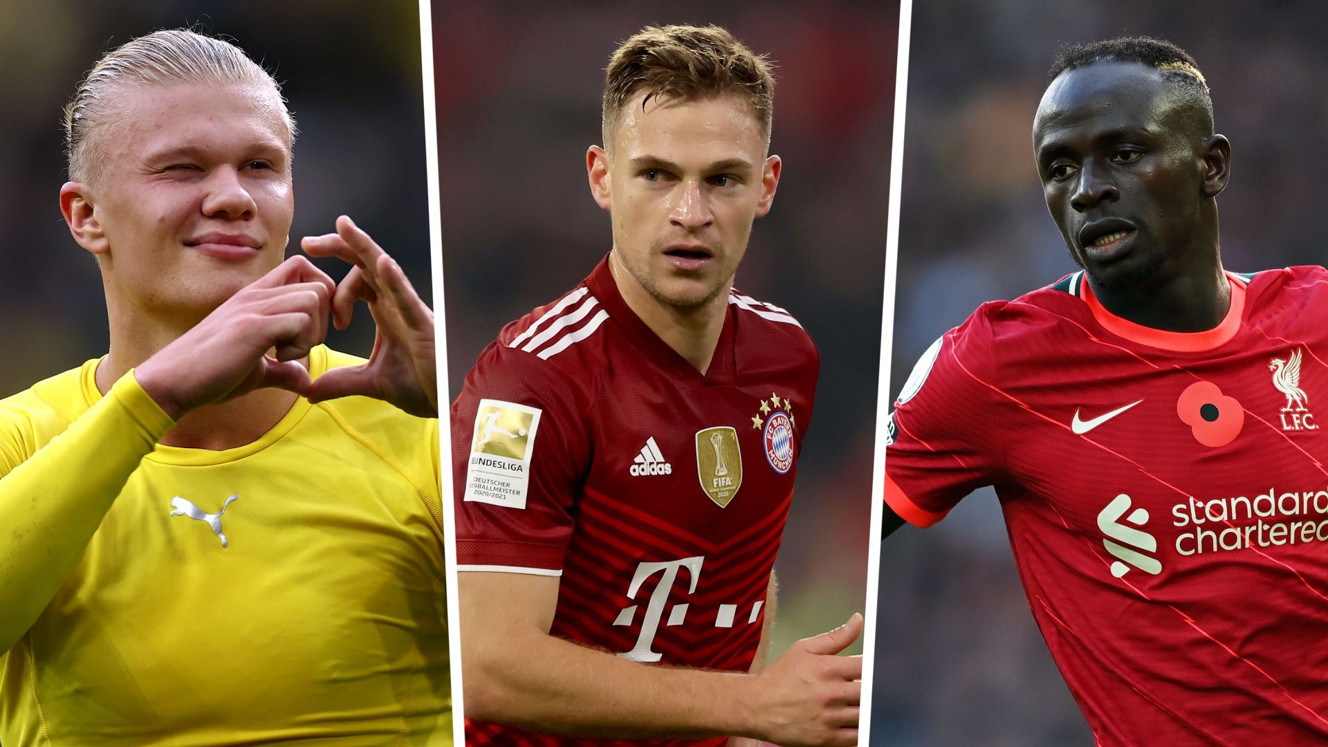 Erling Haaland Joshua Kimmich Sadio Mane GFX