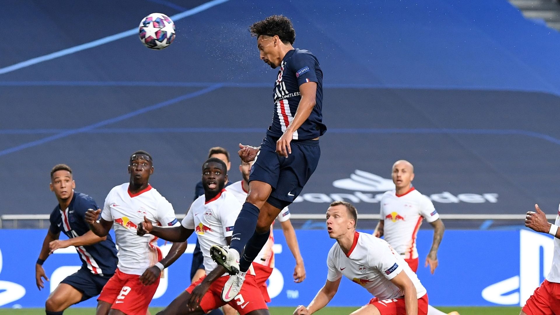 Marquinhos scores vs RB Leipzig, PSG