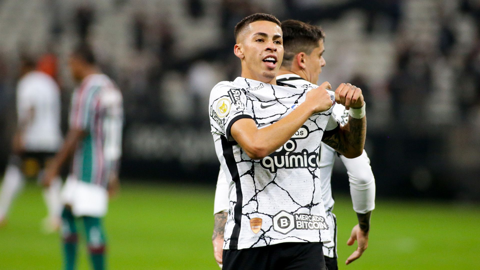 Gabriel Pereira comemora, Corinthians x Fluminense, Brasileirão, 14102021