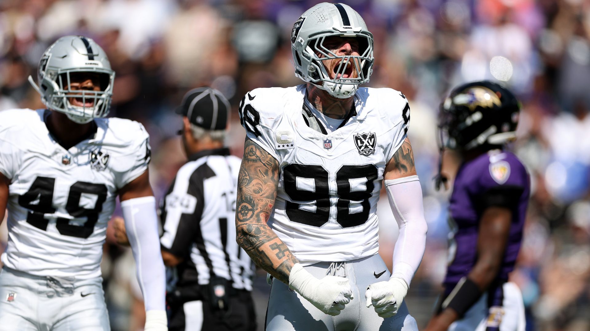 Maxx Crosby #98 of the Las Vegas Raiders