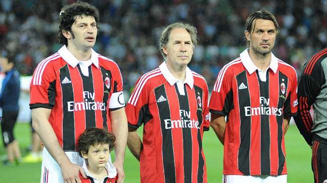 Milan stars paolo maldini franco baresi costacorta