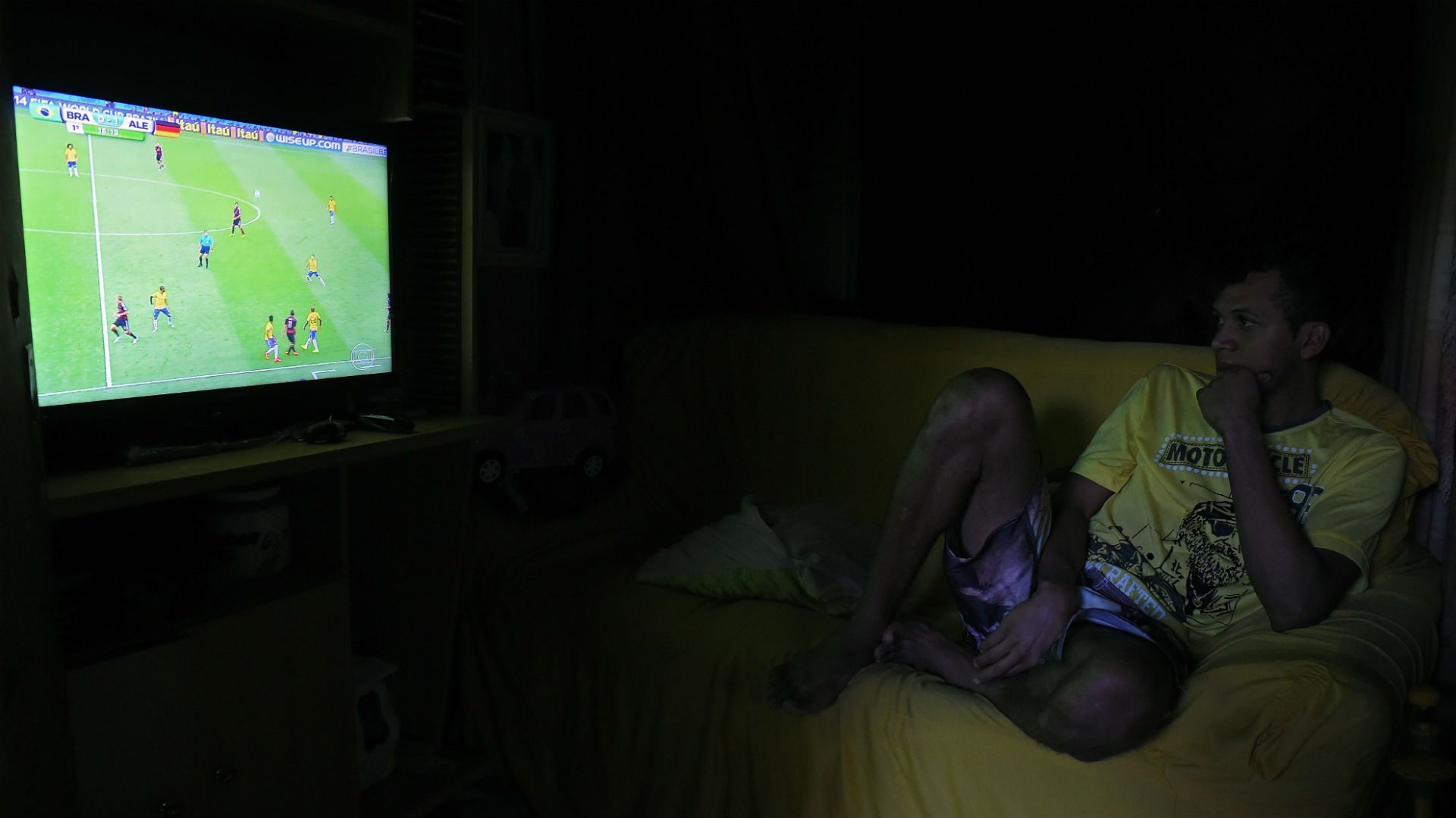 Watching soccer on Tv