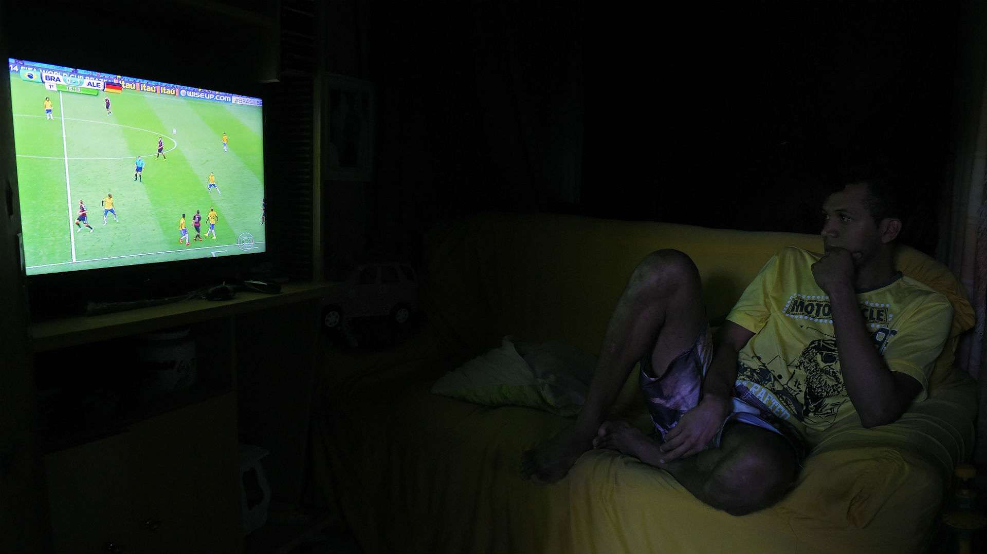 Watching soccer on Tv