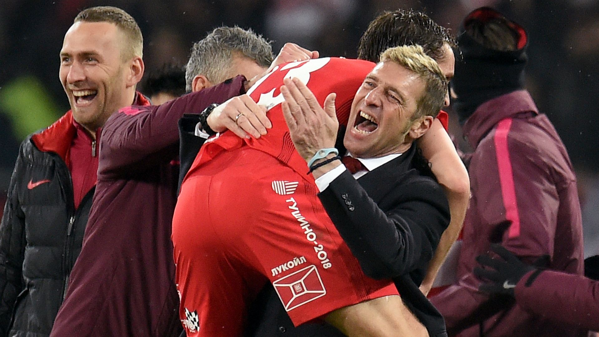 Massimo Carrera celebrates