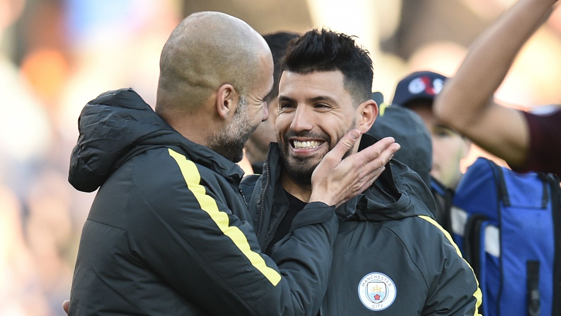 Pep Guardiola Sergio Aguero Manchester City