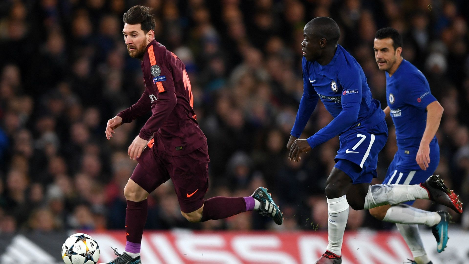 Messi Pedro Kante Chelsea Barcelona Champions League