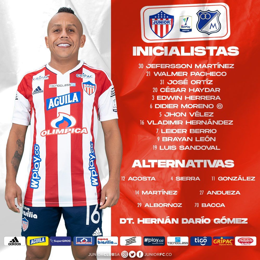 Nómina Junior Fecha 17 Liga BetPlay 2023