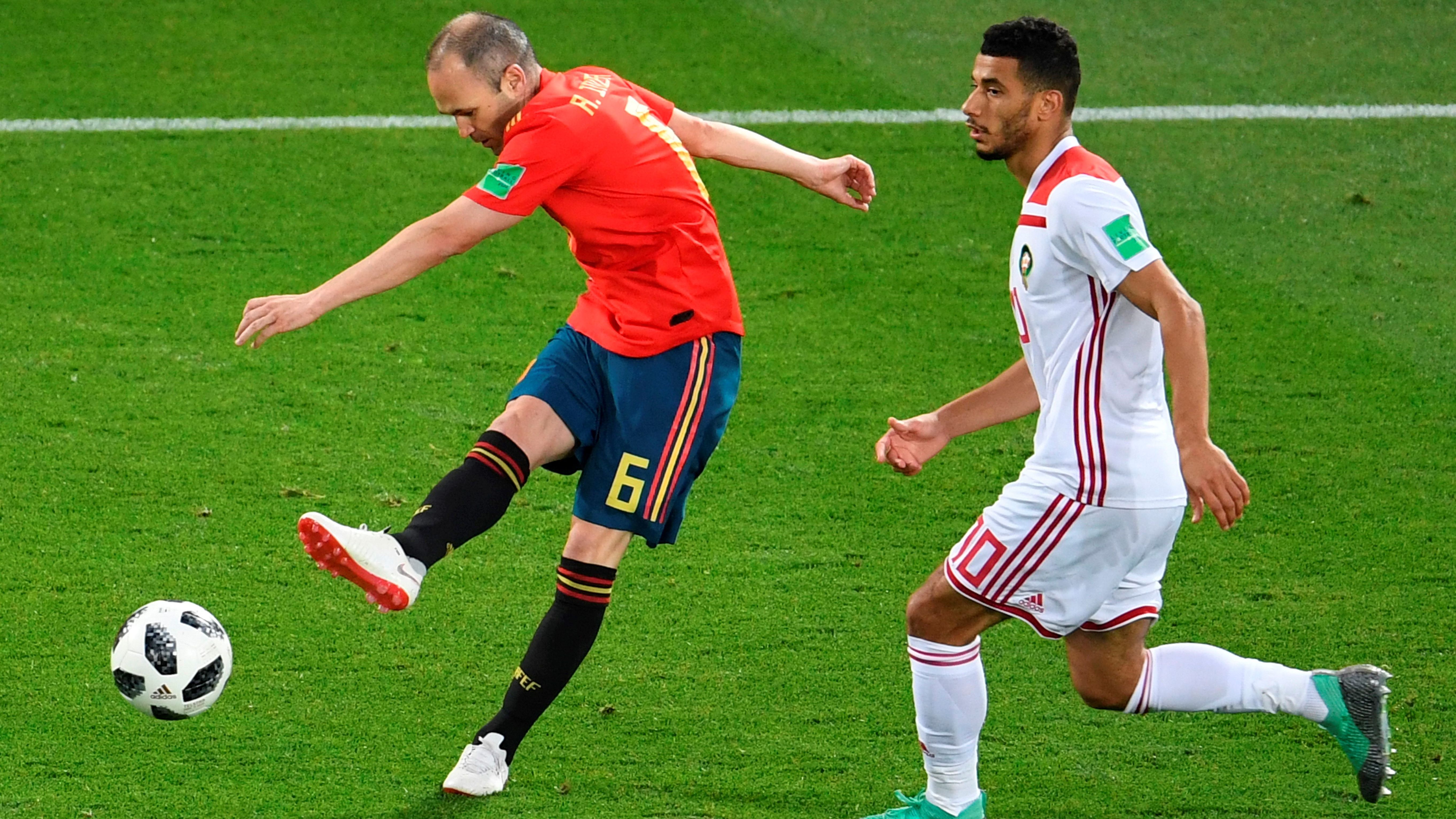 Andres Iniesta Younes Belhanda Spain Morocco España Marruecos 25062018