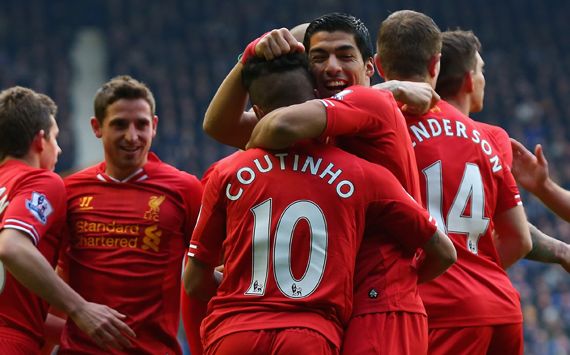Coutinho Luis Suarez Everton Liverpool Premier League 11232013