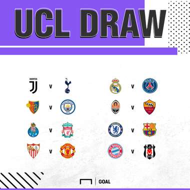 UCL last 16 Draw graphic