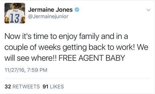 Jermaine Jones free agent tweet