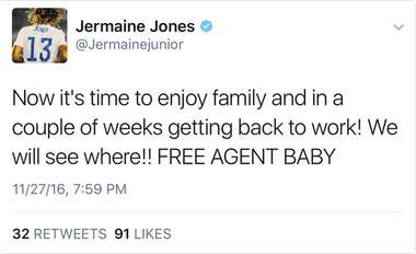 Jermaine Jones free agent tweet