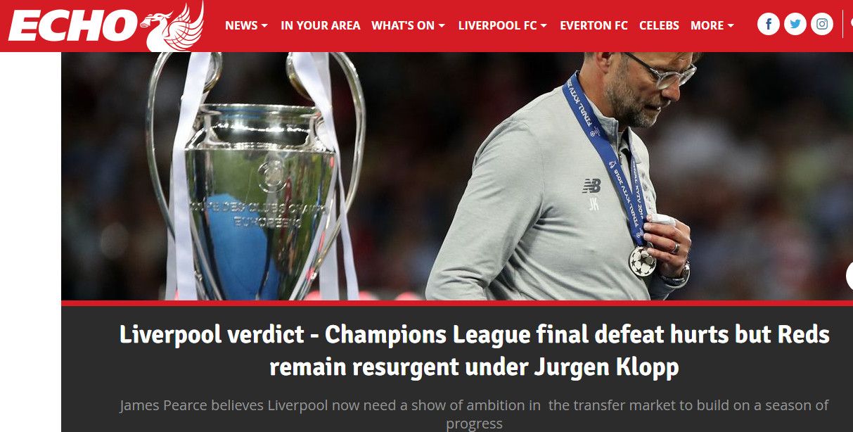 Press reactions Liverpool Echo Real Madrid Liverpool