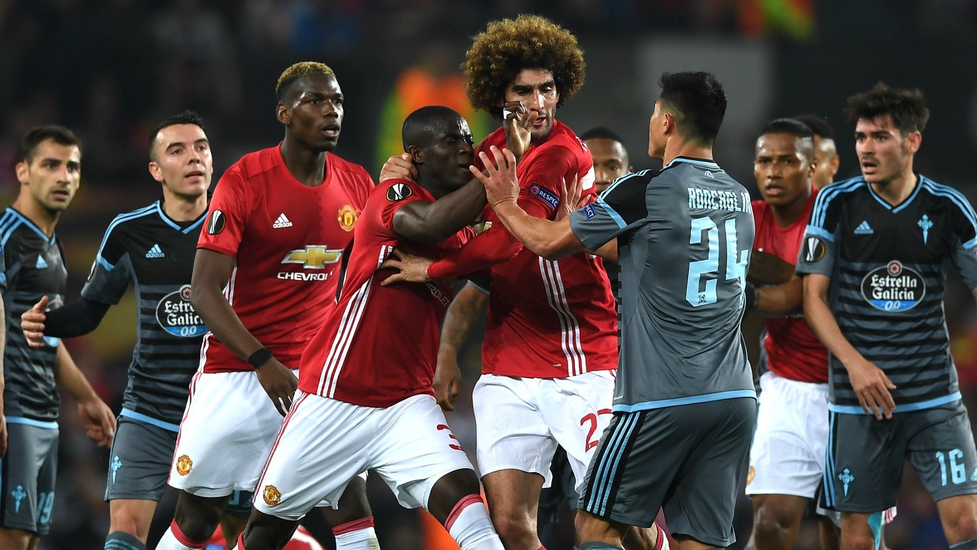Eric Bailly Marouane Fellaini Manchester United Celta Vigo
