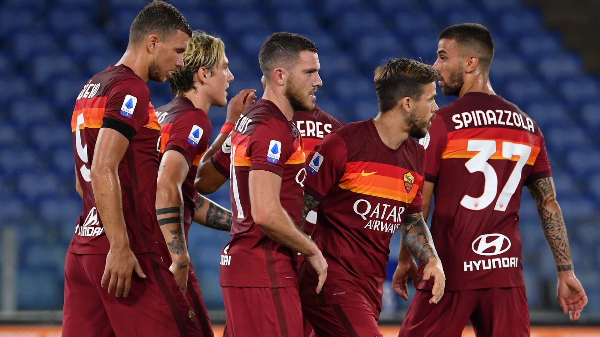 Edin Dzeko Nicolò Zaniolo Jordan Veretout Carles Perez Roma