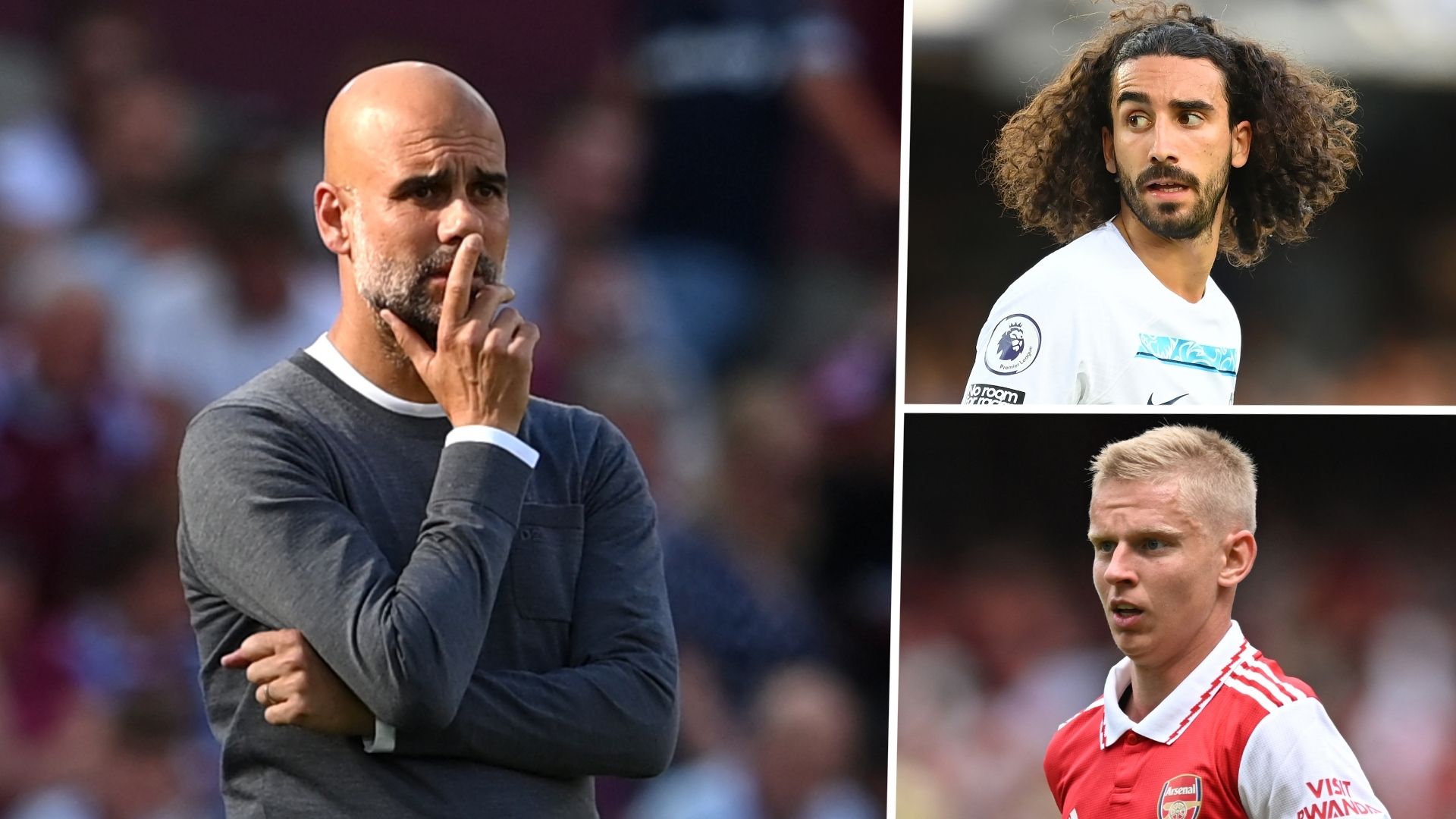 Pep Guardiola Marc Cucurella Oleksandr Zinchenko GFX