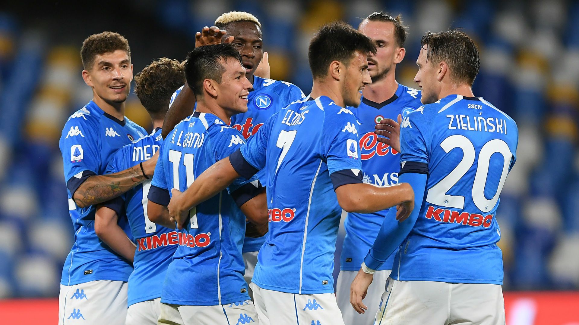 Napoli celebrating Genoa Serie A