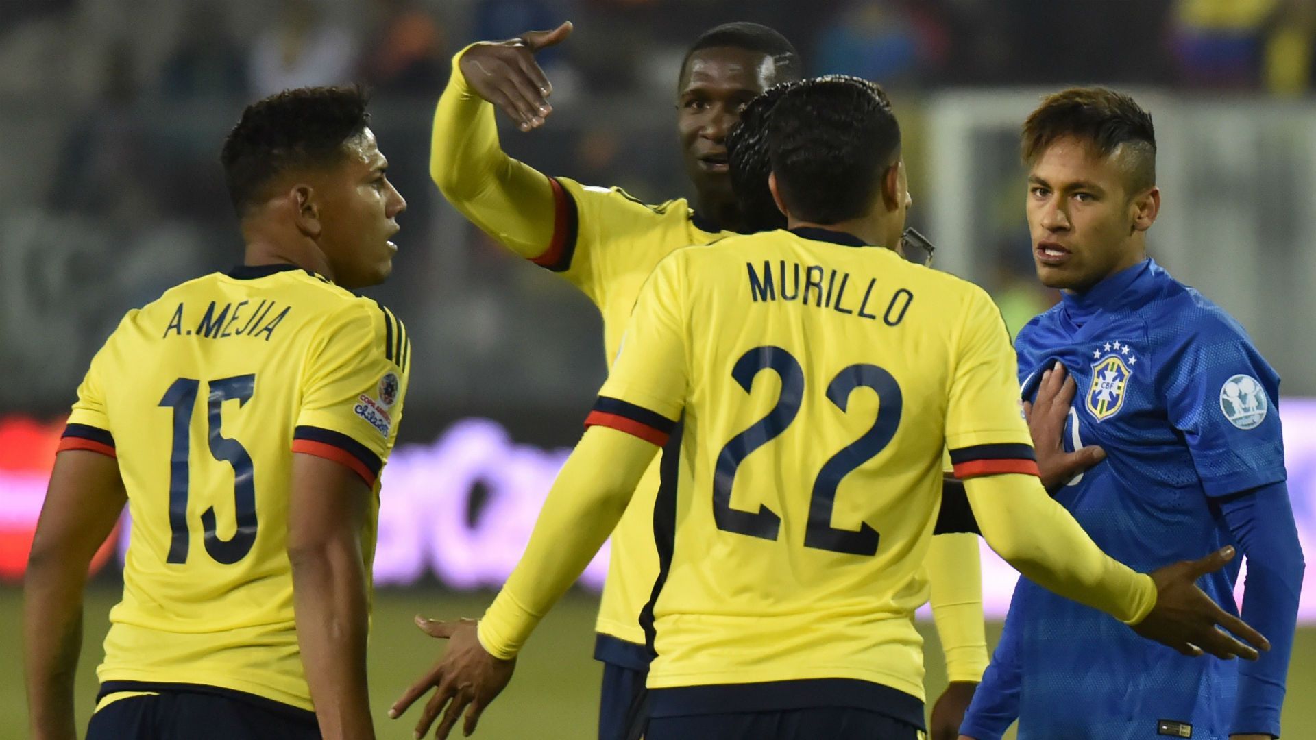 neymar murillo - brazil 0 colombia 1 - copa america - 18062015