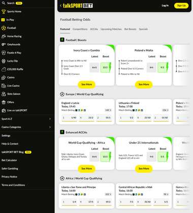 talkSPORT BET Home Page