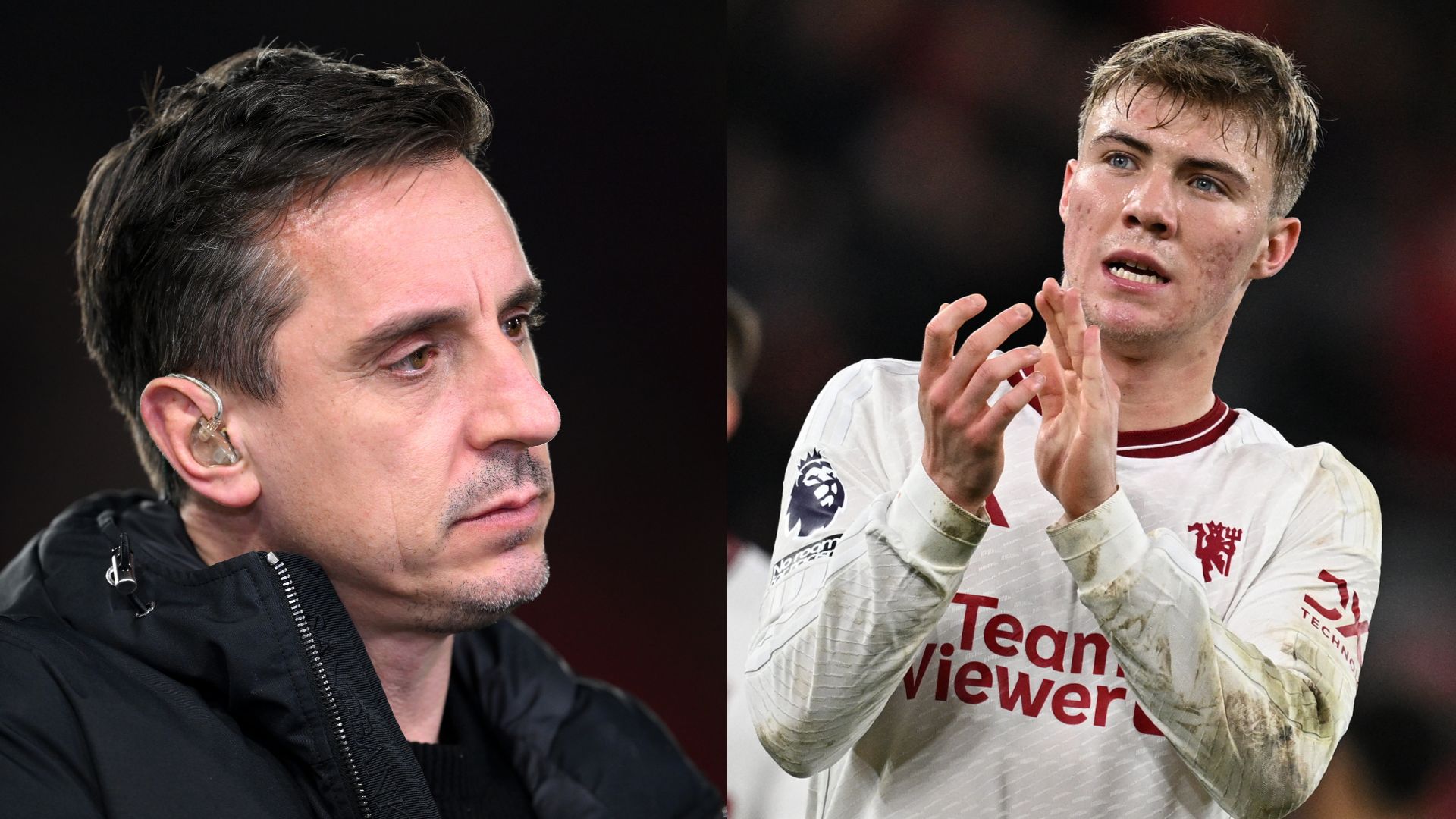 Gary Neville criticised Man United striker Rasmus Hojlund