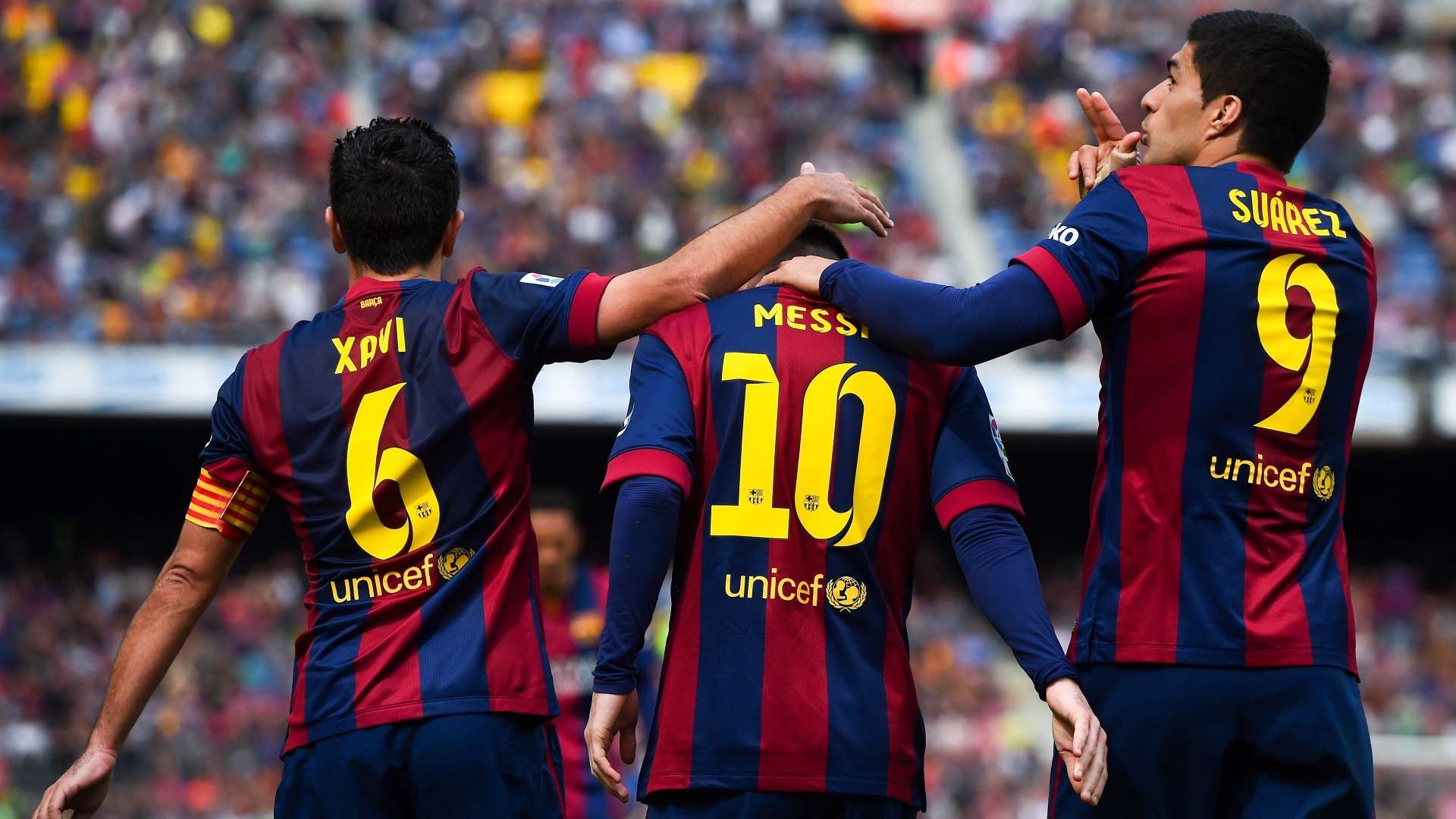 Lionel Messi Xavi Luis Suarez Barcelona