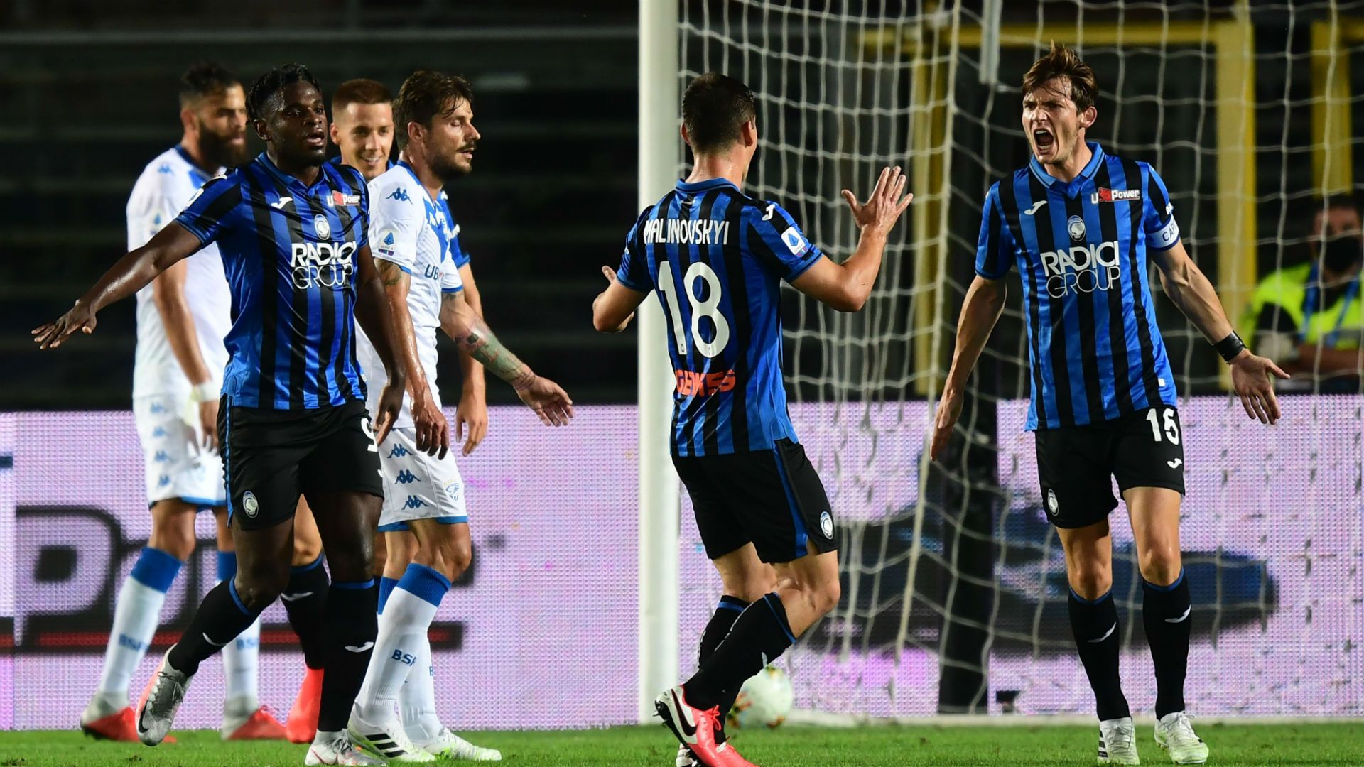 Duvan Zapata Ruslan Malinovskyi Marten De Roon Atalanta Brescia