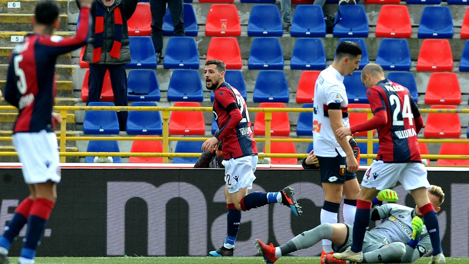 Mattia Destro Ionit Radu Bologna Genoa Serie A