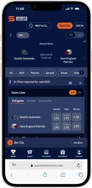 sports interaction roc nfl mobile