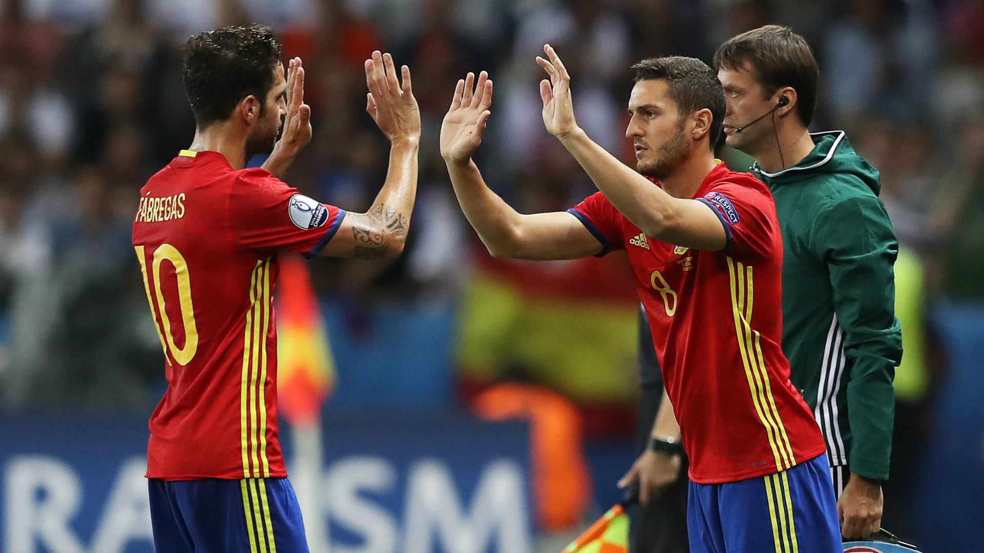 Koke Cesc Fabregas Spain Turkey Euro 2016