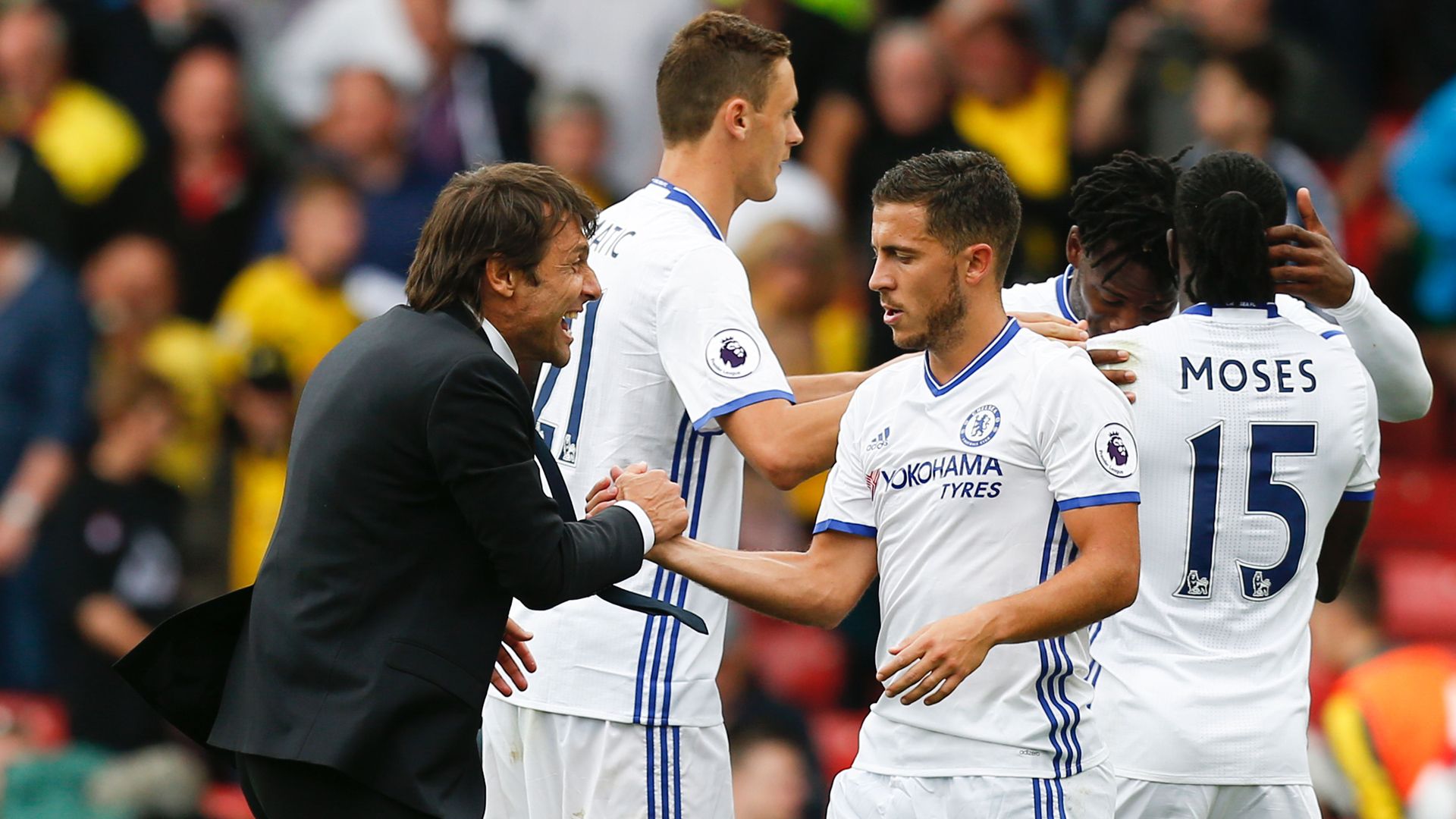 Eden Hazard (r.) Antonio Conte (l.) 20082016