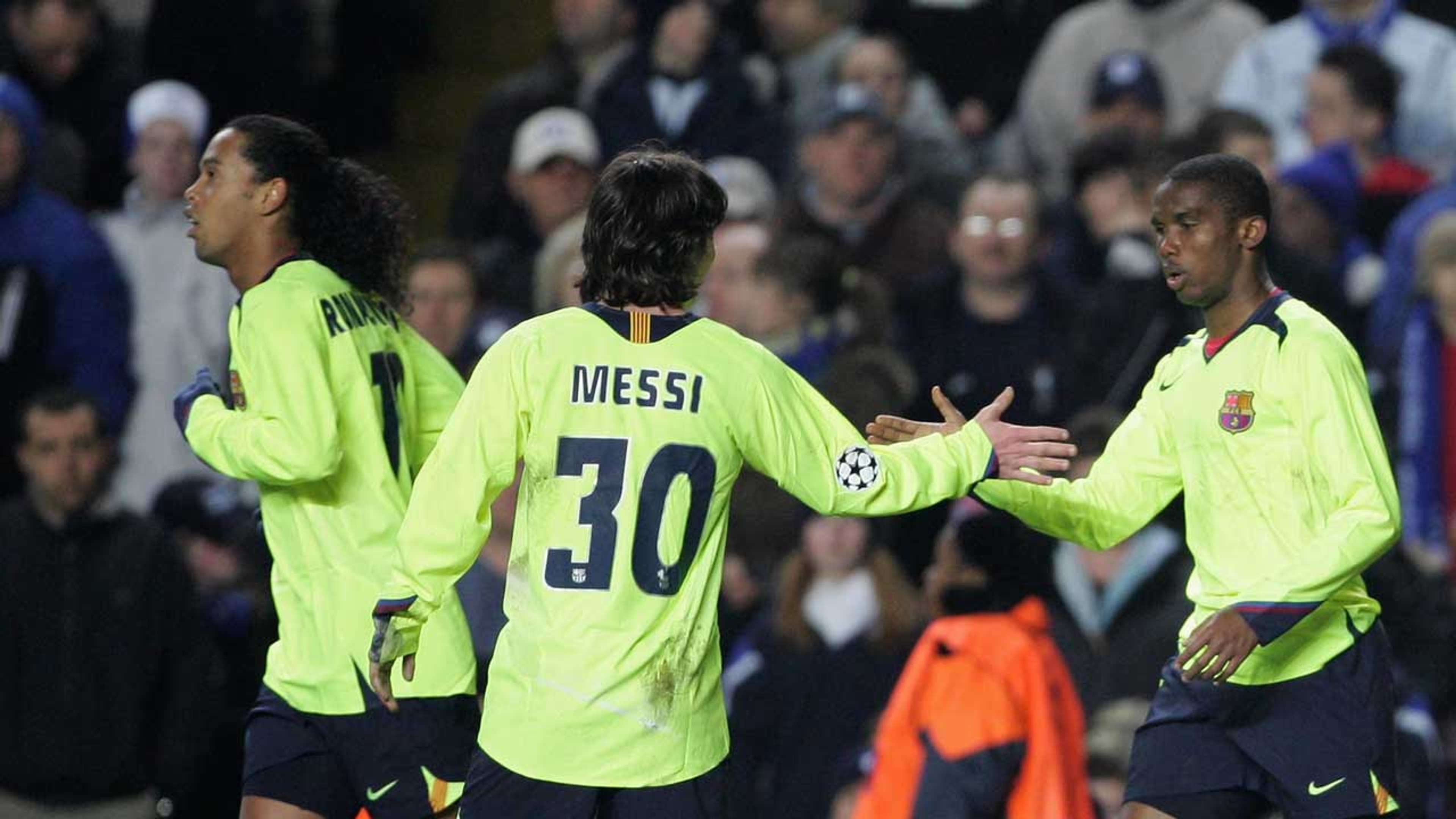 Ronaldinho, Lionel Messi and Samuel Eto'o