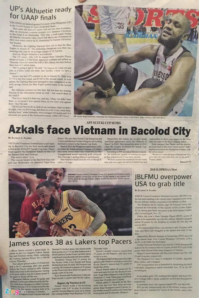 Báo Philippines bán kết AFF Cup