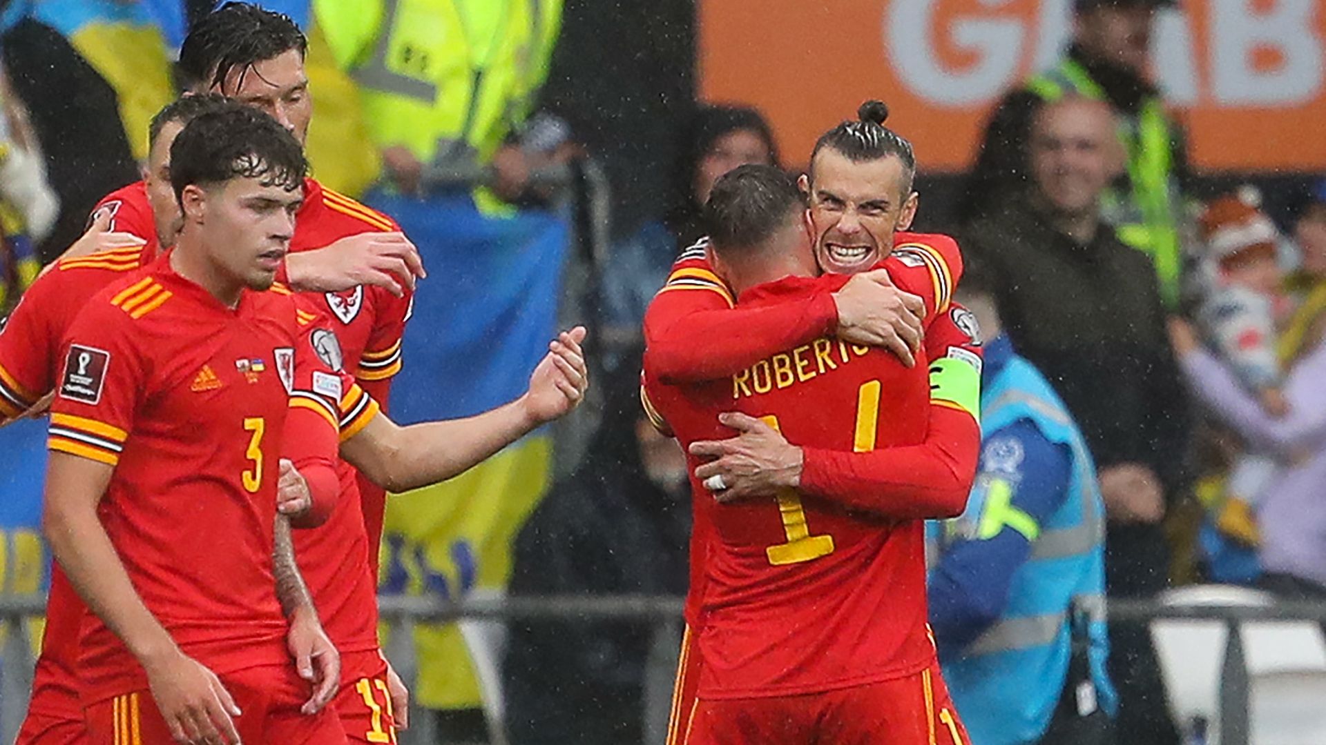 Bale Wales celebrating
