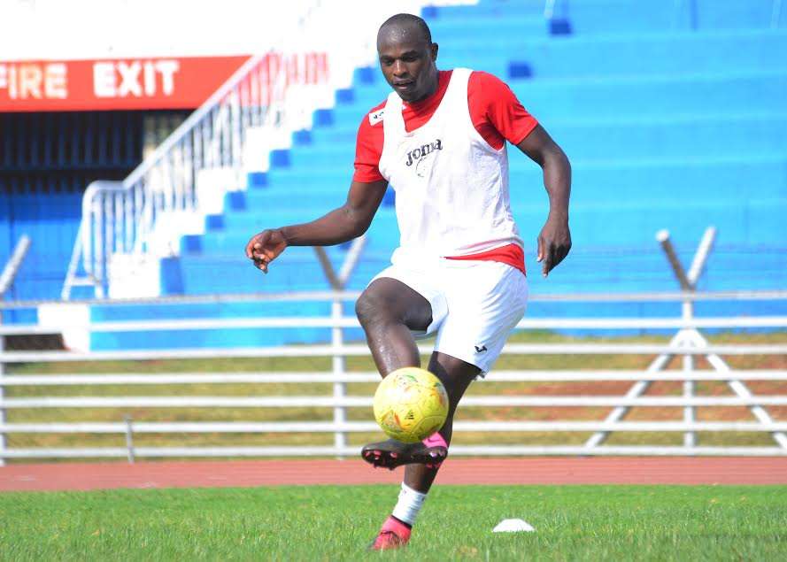 GUESS WHOSE BACK...Harambee Stars striker Dennis Oliech trained with the team at Nyayo