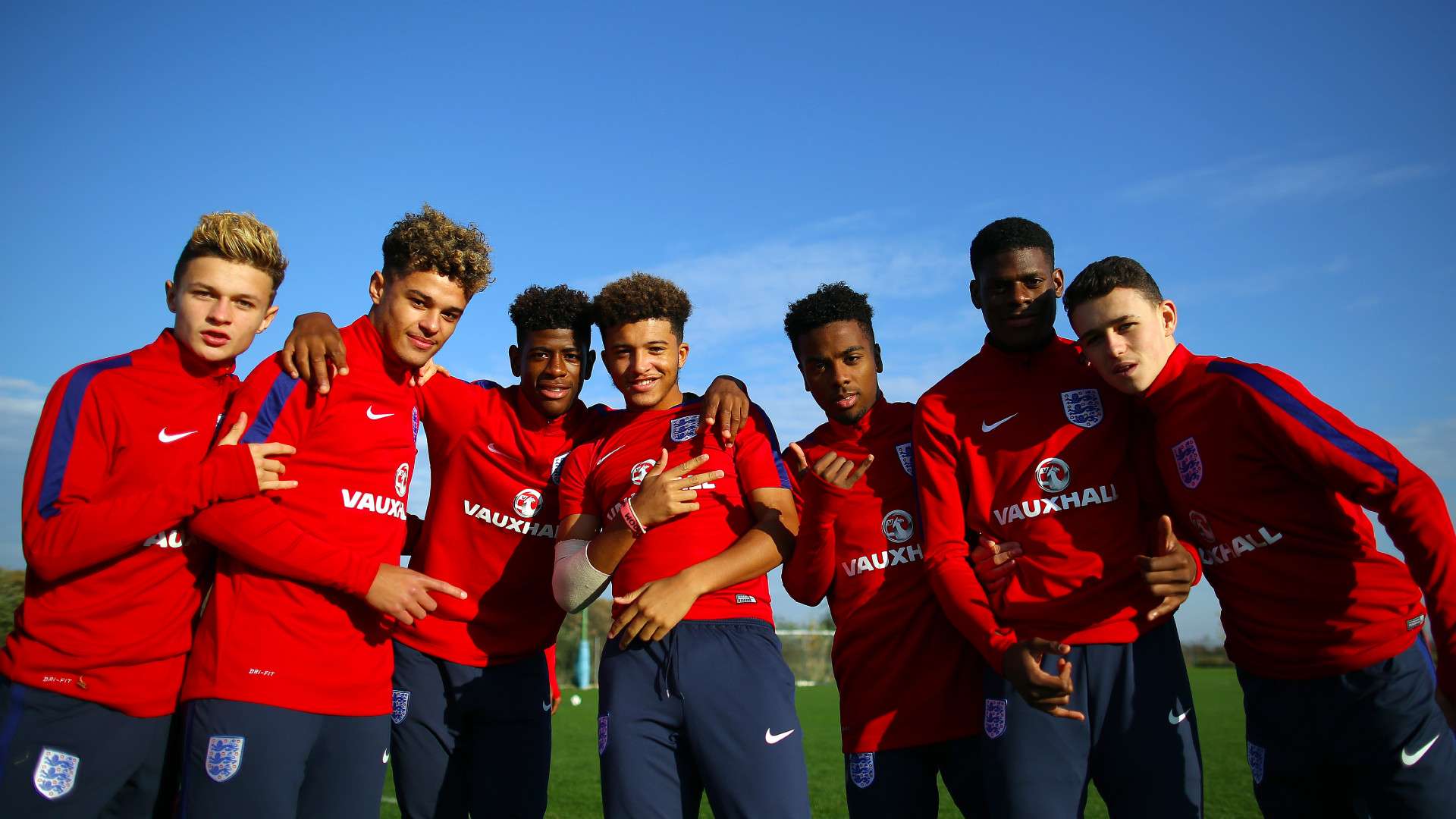 England Under-17s featuring Phil Foden Jadon Sancho Jonathan Panzo and George McEachran
