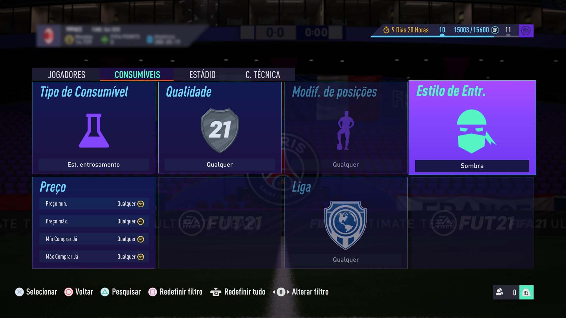 Comprando entrosamento - FIFA 21