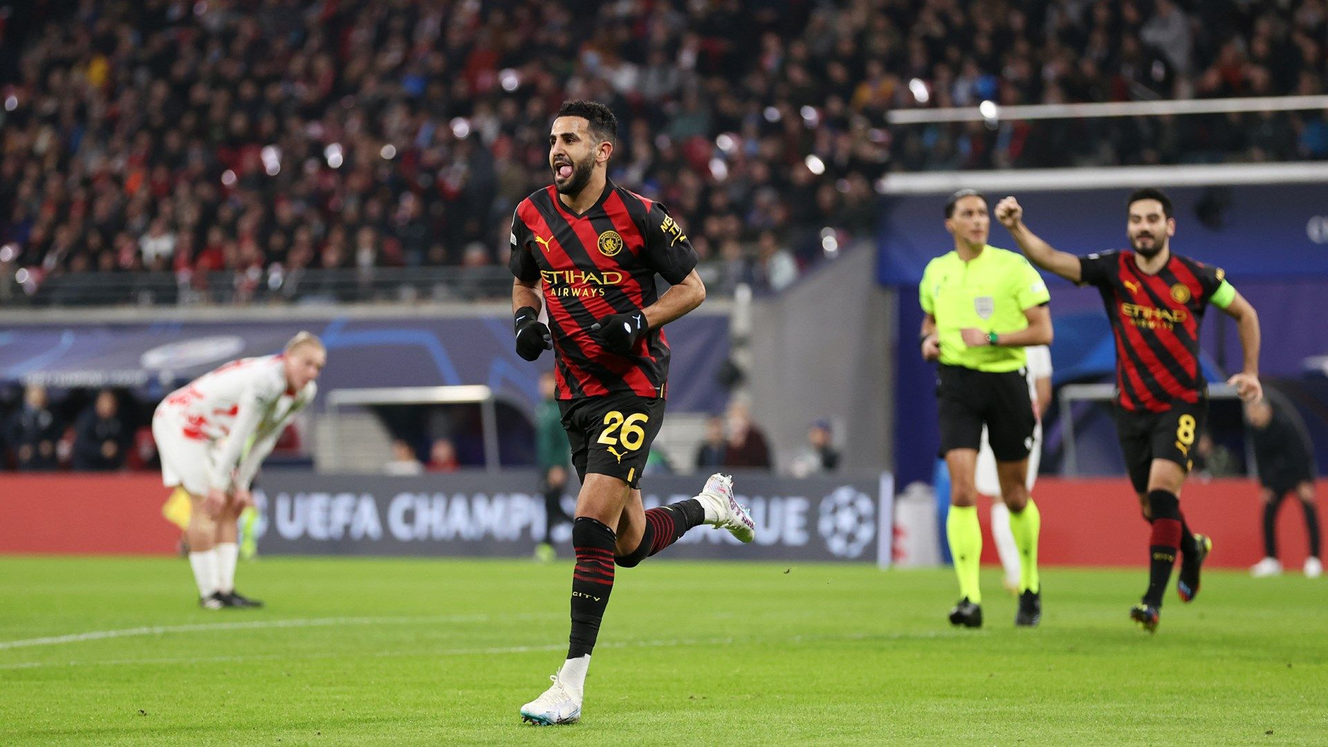 Riyad Mahrez, RB Leipzig Manchester City Champions League 22022023