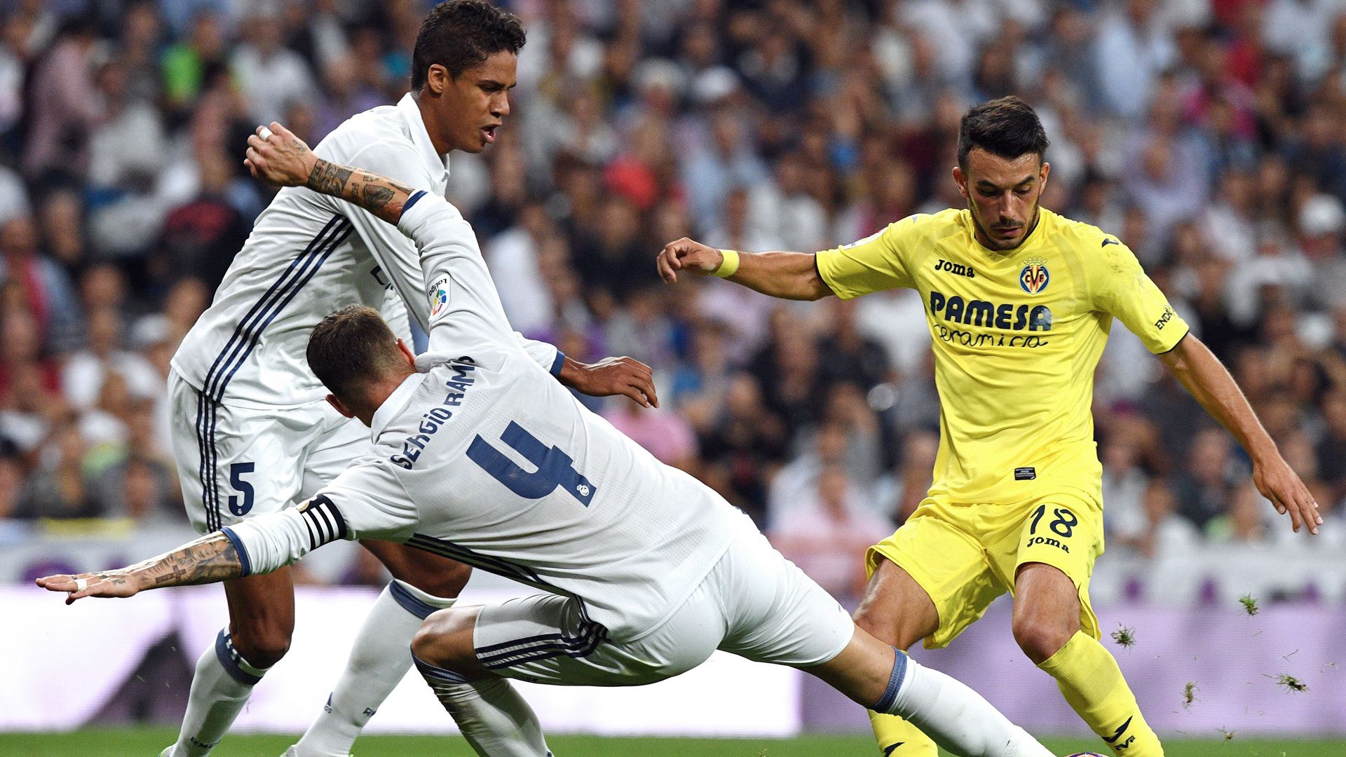 Nicola Sansone Sergio Ramos Raphael Varane Villarreal Real Madrid LaLiga 21092016