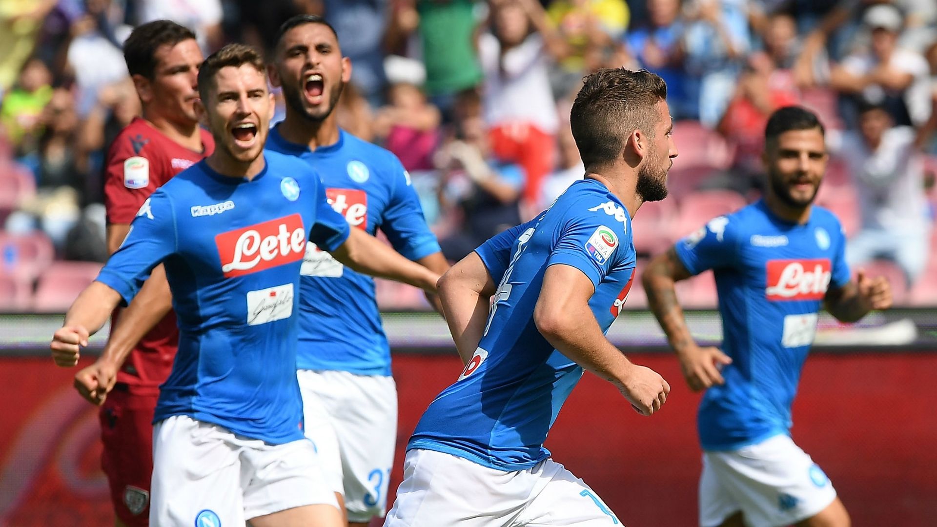 Napoli celebrating Napoli Cagliari Serie A