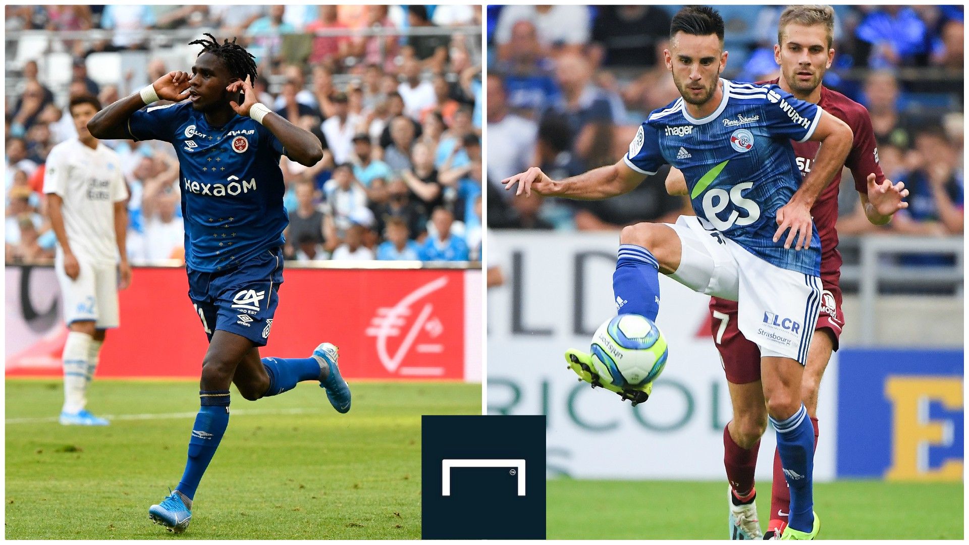 Boulaye Dia (Stade de Reims) et Adrien Thomasson (RC Strasbourg), 2ème journée de Ligue 1, le 18 août 2019