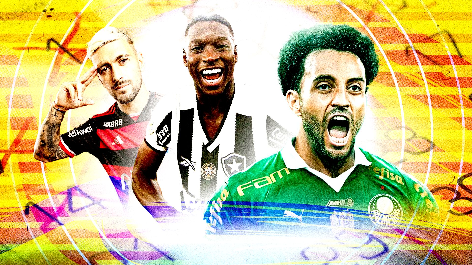 GFX Flamengo Arrascaeta Botafogo Luiz Henrique Palmeiras Felipe Anderson