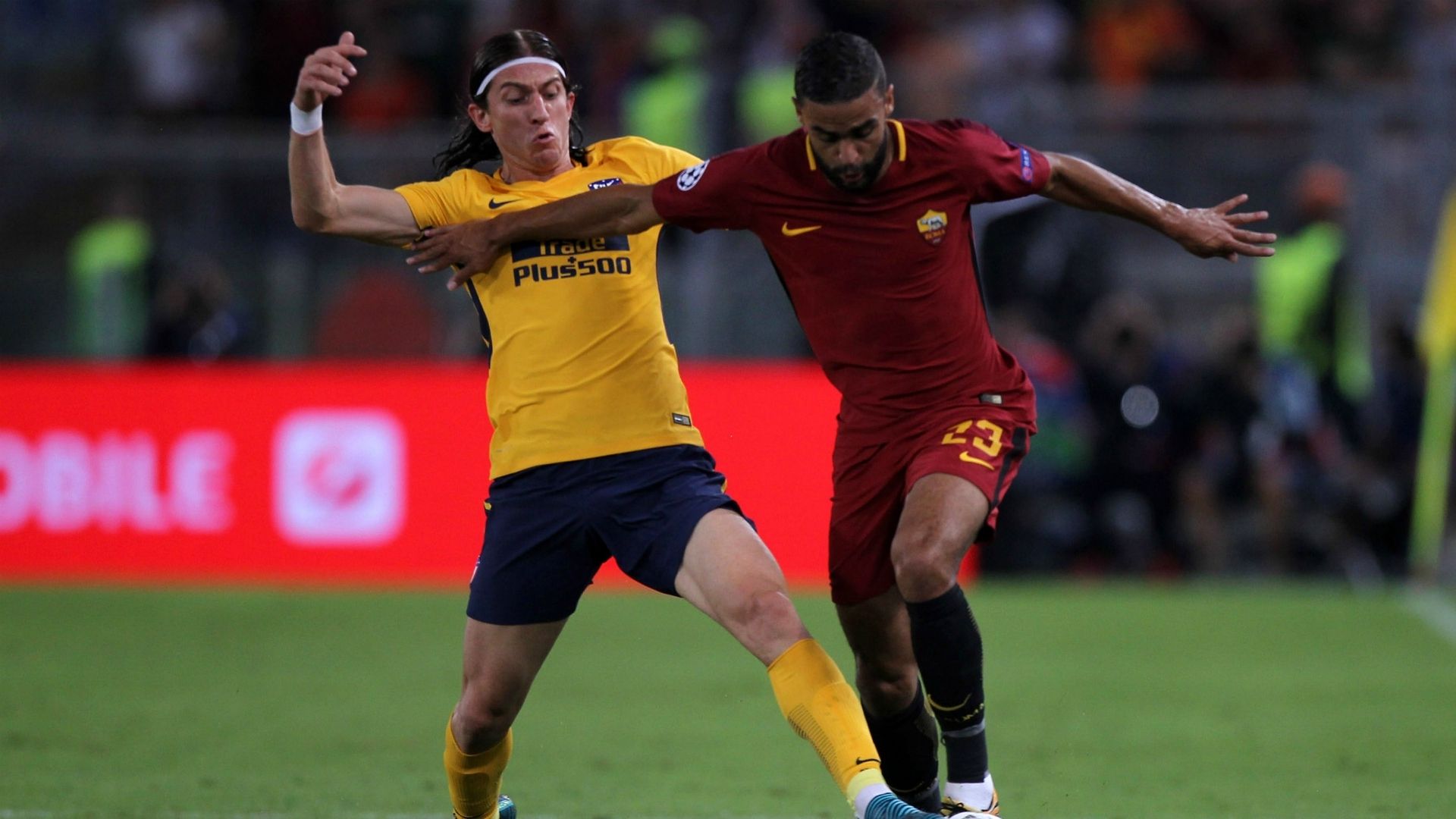 Gregoire Defrel Filipe Luis Roma Atletico Madrid UEFA Champions League 09122017