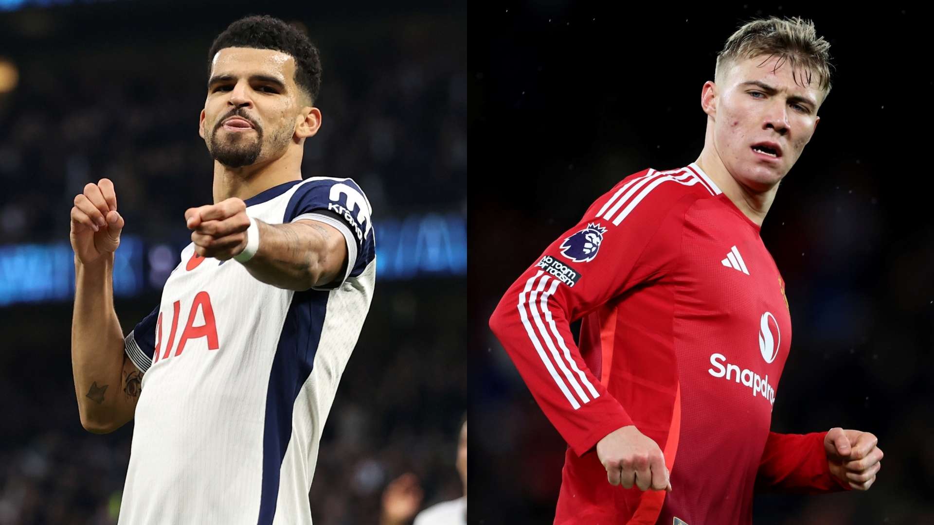 Dominic Solanke Tottenham Rasmus Hojlund Man Utd