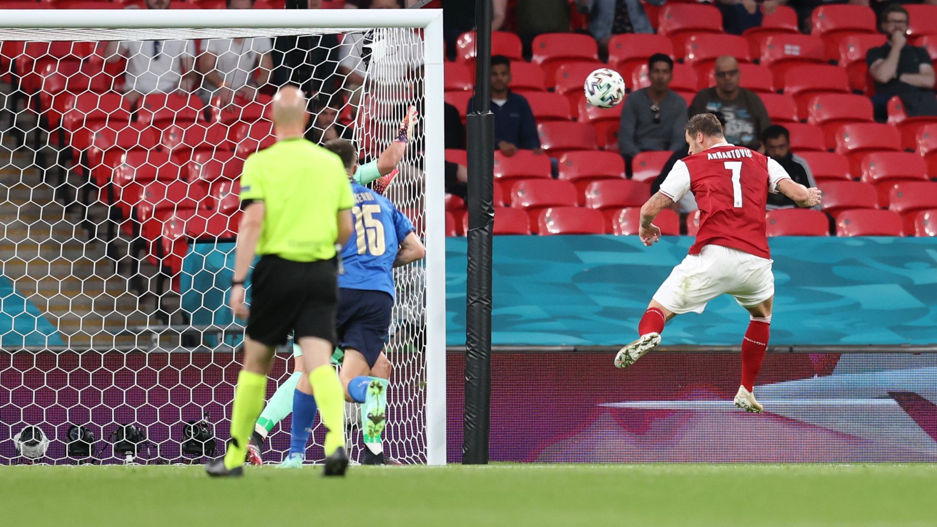 Arnautovic goal disallowed Italy Austria