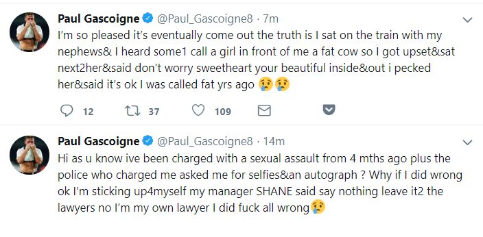 Paul Gascoigne tweets 19112018