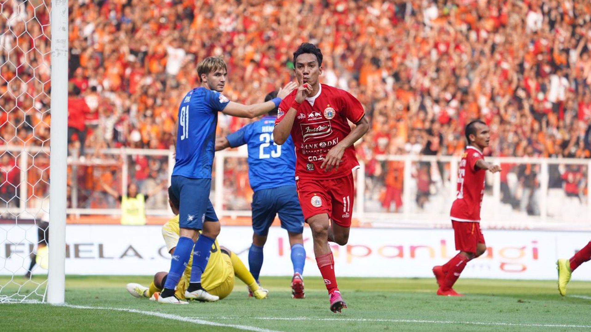 Selebrasi Novri Setiawan Persija Jakarta vs Arema FC