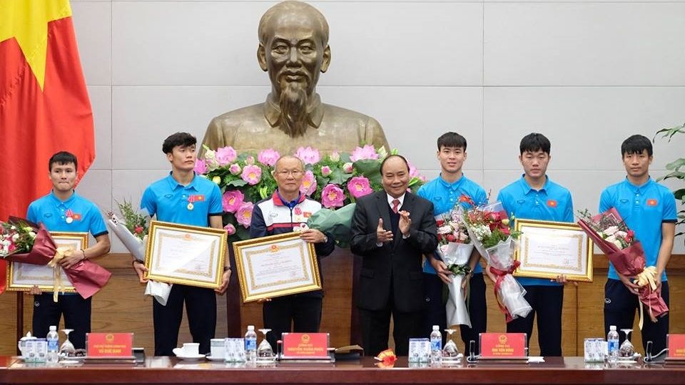 U23 Việt Nam về nước và diện kiến Thủ tướng Chính phủ 28/1