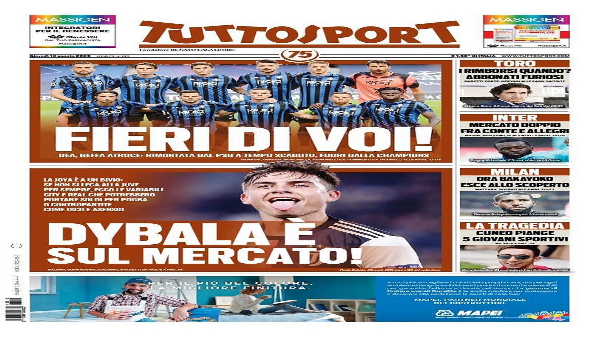 newspapers 13 Aug Tuttosport