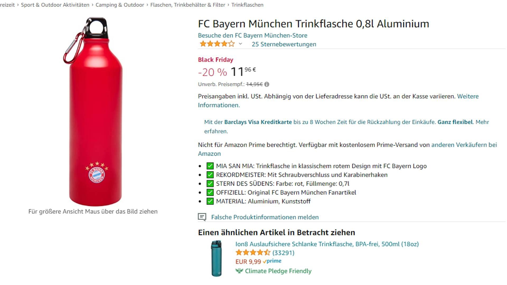 FC Bayern Trinkflasche